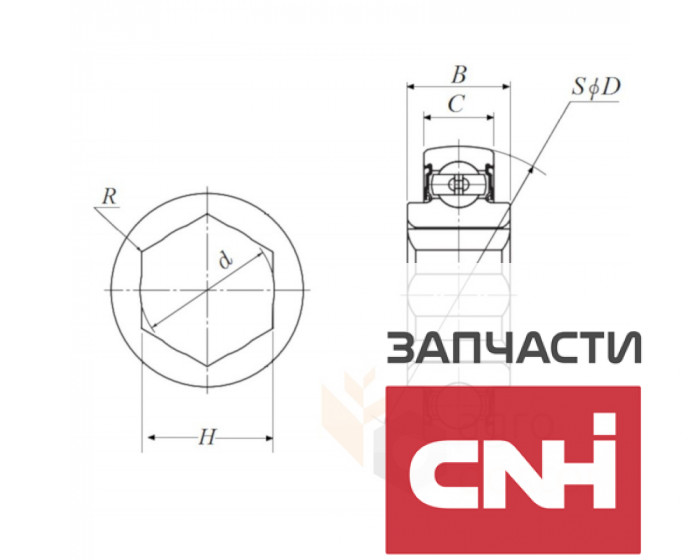 AN102010 John Deere: 156816C91 Case-IH: 84330069, 87376564 CNH - Закрепляемый шариковый подшипник CT - фото