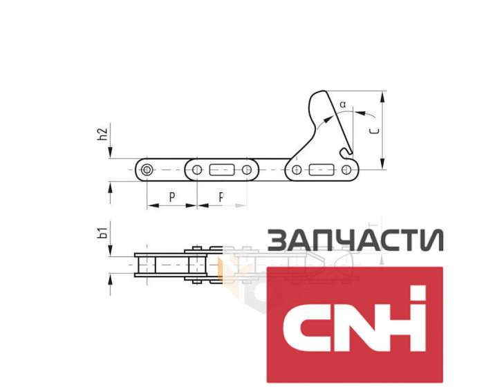 Цепь мысовая, кукурузной жатки CA555/С6E/J3A - фото